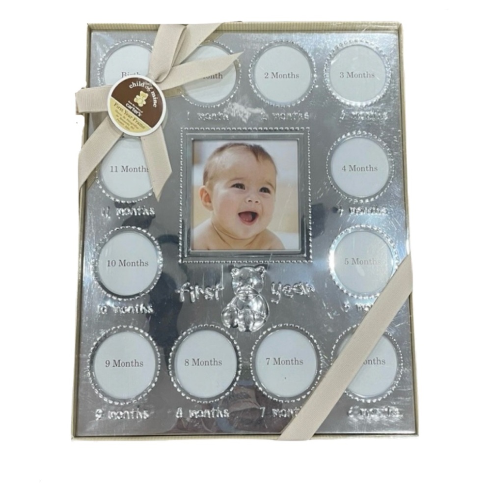 Carter's My First Year Baby Photo Frame Collage Silver New Sealed In Box